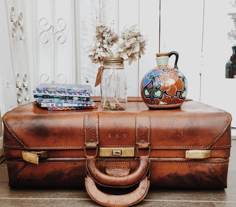 Vintage Leather Suitcase, Etsy, $132