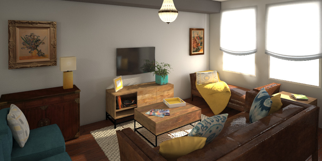 VR rendering of living room