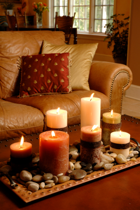 Candles in family room