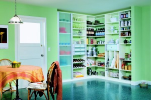 Green pantry by California Closets