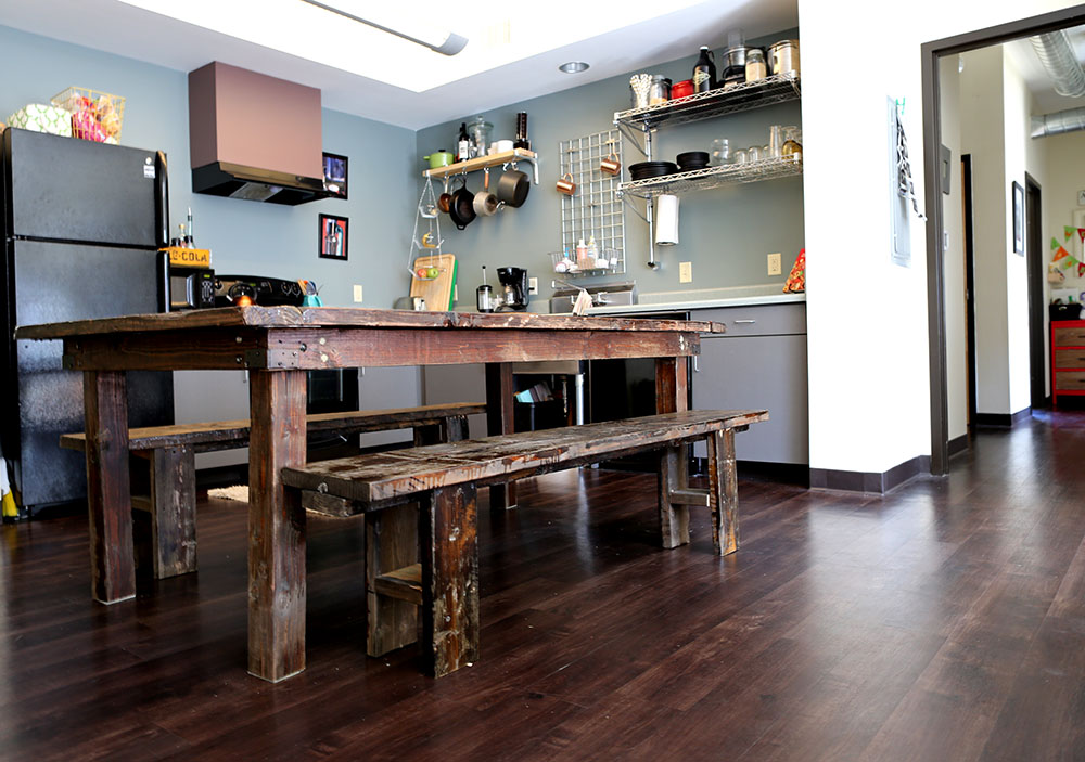 A table made by a friend dominates Read's kitchen.