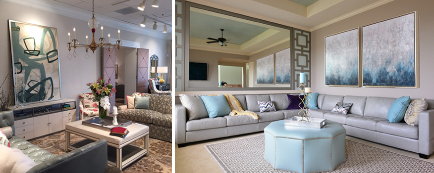 Left: Wesley Hall Showroom, photo by Kerrie Kelly Design Lab. Right: Nina Magon