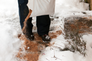 Sand and salt improve safety during winter
