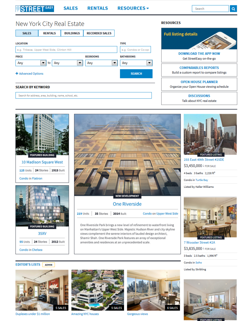 StreetEasy Homepage_NEW_2014