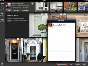 Zillow Digs iPad update - add images