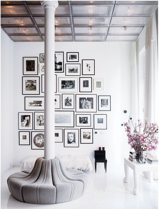 This collection of black and white art is a stunning installation by Jolly Home.