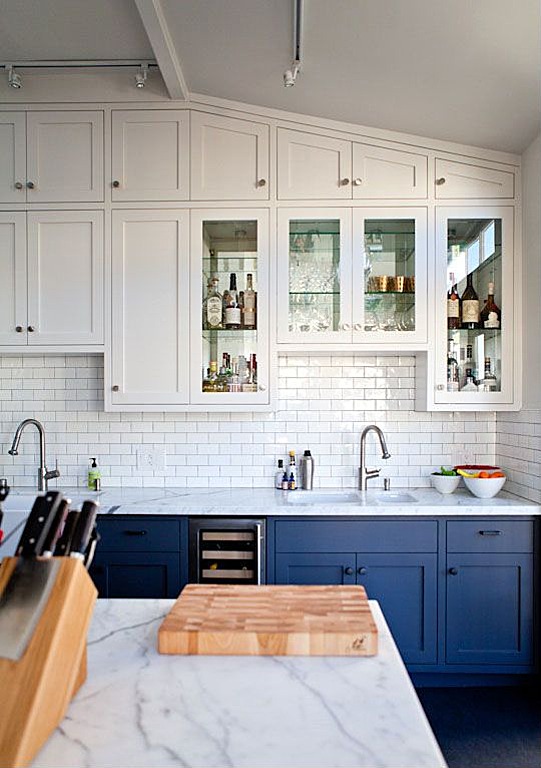 blue cabinets