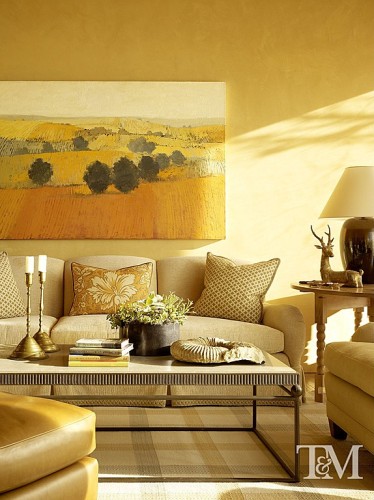 Even a strong color like goldenrod can work in a monochromatic scheme.