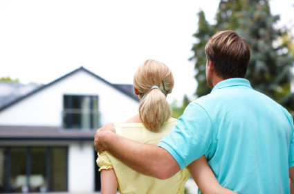 Couple looking at a home