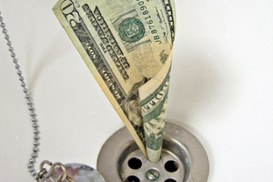 money down the drain