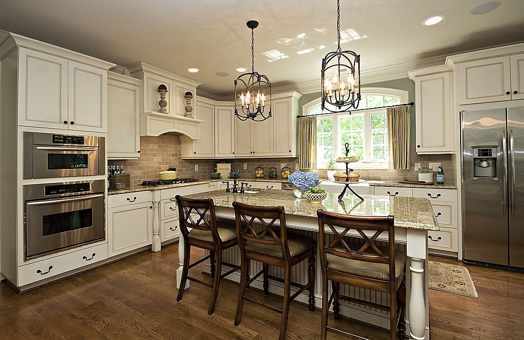 Antique White Kitchen Dark Floors 2